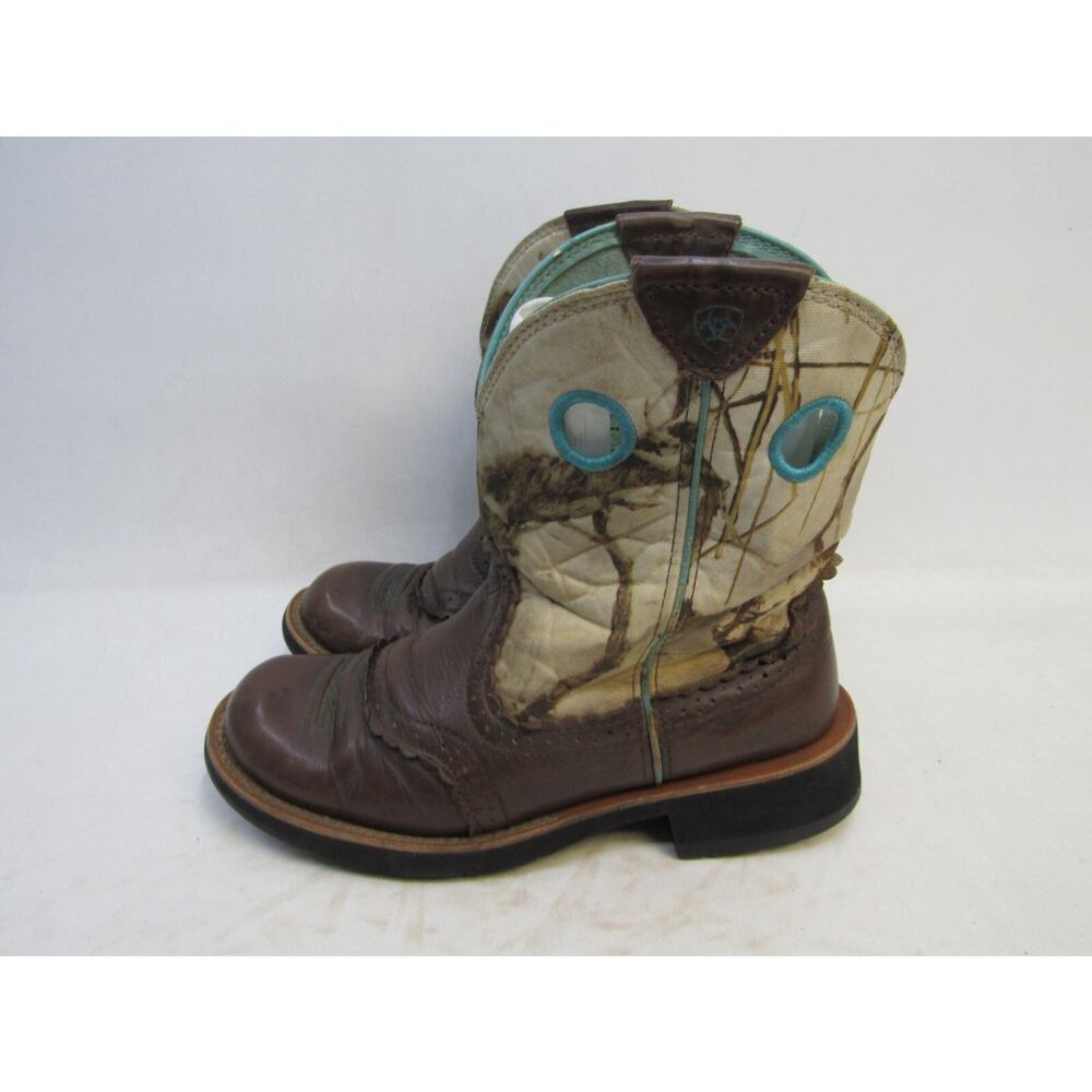 Ariat Fatbaby Womens Size 9 Camo Brown Leather Stockman Buckaroo Cowboy Boots